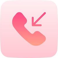 A pink phone with an arrow pointing to the left vector
