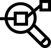 A magnifying glass icon on a white background vector