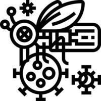A black and white illustration of a bug with gears vector