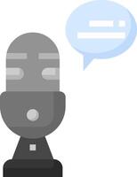 A microphone with speech bubbles on it vector