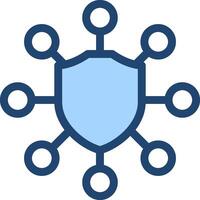 A shield with many circles around it vector