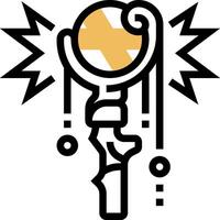 A stylized image of a sword with a cross on it vector