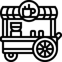 A cart with a coffee stand on it vector