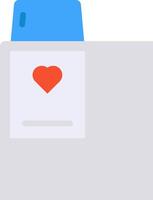 A blue envelope with a red heart on it vector