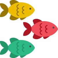 Three colorful fish on a white background vector