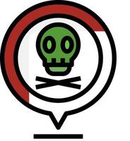 A green skull with a crossbone on it vector