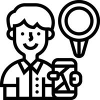 A man holding a phone and a map marker vector