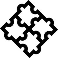 A black and white puzzle piece with four squares vector