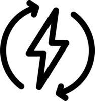 A black and white icon of a lightning bolt vector