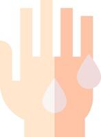 A hand with a drop of water on it vector