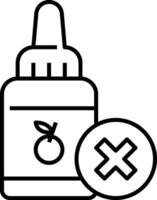 A bottle of medicine with an apple and an x vector