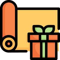 A roll of paper and a gift box vector
