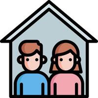 A couple in front of a house icon vector