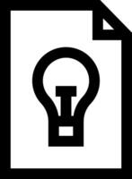 A black and white image of a light bulb vector