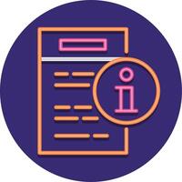 A purple circle with an icon of a document and a person vector