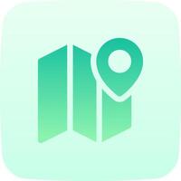 The icon for a map pin on a green background vector
