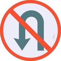 A no turn sign with an arrow pointing to the right vector