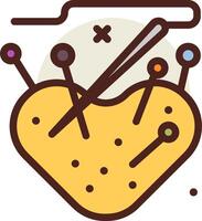 A pin and needle in a heart shape vector