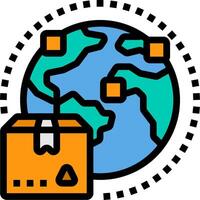 A box with a globe on it and a box with a globe on it vector