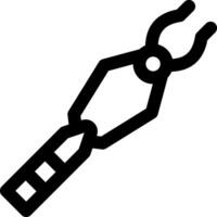 A black and white icon of a tool vector