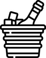 A basket with a bottle of wine in it vector