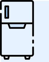 A refrigerator with a blue handle on it vector