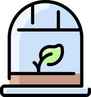 Plant in a glass dome icon vector