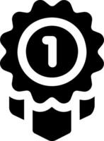 A black and white icon of a number one vector