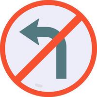 A no left turn sign on a white background vector