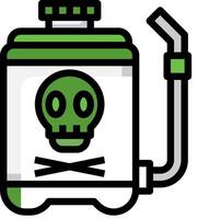 A green and white can with a skull on it vector