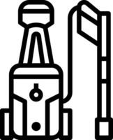 A black and white illustration of a gas powered tool vector