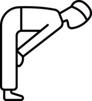 A man in a standing position with his hands on his knees vector