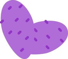 A purple heart shaped object with dots on it vector