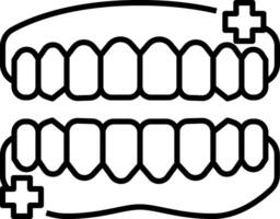 A black and white drawing of a tooth with a cross vector
