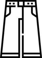 A black and white drawing of a pair of pants vector