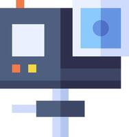 A flat icon of a camera on a tripod vector