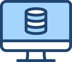 A computer monitor with a large stack of data on it vector
