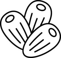 A black and white drawing of three eggs vector