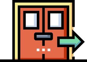 Door icon with arrow pointing to the left vector