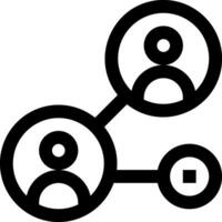 A black and white image of people connected to each other vector