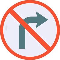 A no turn sign on a white background vector