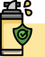 A spray can with a shield and a check mark vector