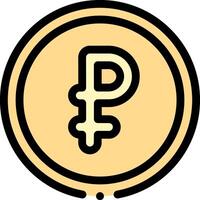 A yellow coin with the letter p on it vector