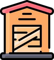 A garage icon with a door open vector