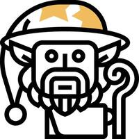 A cartoon character with a hat and beard vector