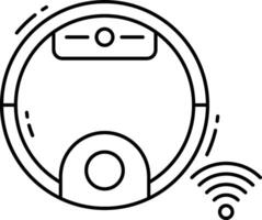 A robot vacuum cleaner with wifi icon vector