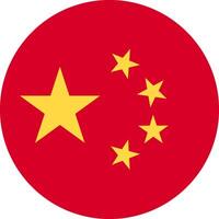 The chinese flag in a red circle vector