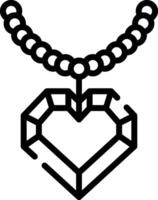 A black and white image of a necklace with a heart vector