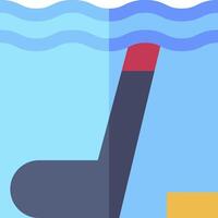 A chair in the water with a red stick vector