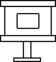 A black and white drawing of a computer monitor vector